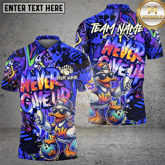 Maxcorners Bowling Graffiti Duck New Kid Street Art Multiple Options Personalized Name, Team Name 3D Shirt