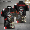 Maxcorners Darts Shirts Grim Reaper Dartboard Skull Splatter Design Multiple Options Personalized Name, Team Name 3D Shirt
