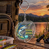 Maxcorners Circular Water Splash Fishing Artwork Personalized Name 2D Acrylic Keychain Ornament (8 Fish Species)