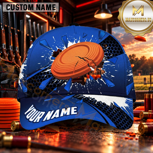 Maxcorners Shattered Clay Target Honeycomb Clay Shooting Personalized Name 3D Cap