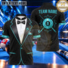 Maxcorners Elegant Tuxedo Bow Tie 8 Ball Pool Multiple Options Personalized Name, Team Name 3D Shirt