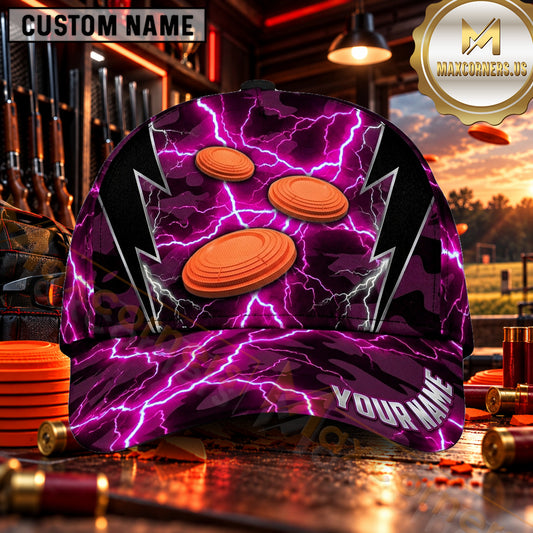Maxcorners Electric Lightning Clay Targets Trap Shooting Personalized Name 3D Cap