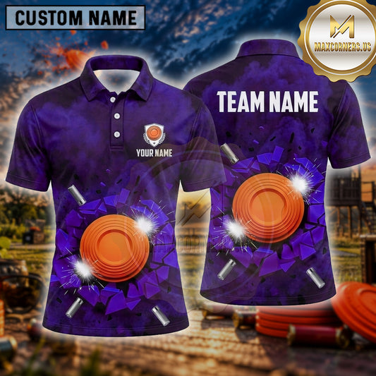 Maxcorners Trap Shooting Shirt Clay Target Shooting Electric Disc Multiple Options Personalized Name, Team Name 3D Shirt
