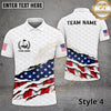 Maxcorners Golf American Flag Ripped Crack Pattern Multiple Options Personalized Name, Team Name 3D Shirt (9 Designs)