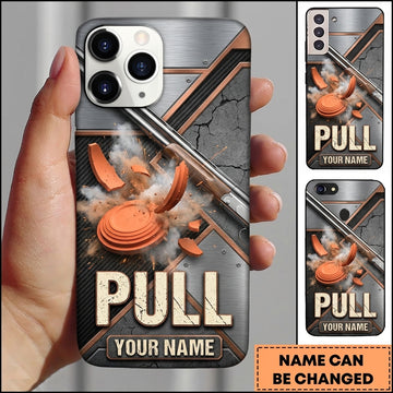 Maxcorners Industrial Crossed Shotguns Pull Clay Target Personalized Name Trap Shooting Phone Case