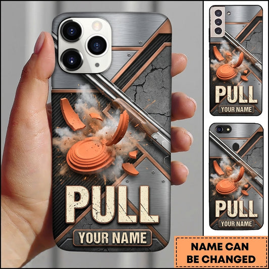 Maxcorners Industrial Crossed Shotguns Pull Clay Target Personalized Name Trap Shooting Phone Case