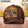 Maxcorners Dog Hunting And Duck Hunting Rustic Leather Woodland Artwork Multiple Options Personalized Name 3D Cap