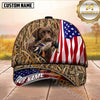 Maxcorners American Flag Marsh Camo Dog Hunting Multicolor Options Personalized Name 3D Cap