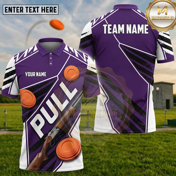 (5 Colors) Maxcorners Trap Shooting PULL Shotgun Clay Targets Angular Sport Multiple Options Personalized Name, Team Name 3D Shirt