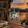 Maxcorners Classic Fishing Reel Illustration Personalized Name 2D Acrylic Keychain Ornament (8 Fish Species)