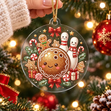 Maxcorners Bowling Gingerbread Cookie Bowling Ball Christmas Personalized Name Christmas Ornament