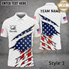 Maxcorners Golf American Flag Ripped Crack Pattern Multiple Options Personalized Name, Team Name 3D Shirt (9 Designs)