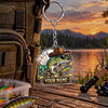 Maxcorners Lucky Fishing Cards Artwork Personalized Name 2D Acrylic Keychain Ornament (8 Fish Species)