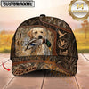 Maxcorners Dog Hunting And Duck Hunting Compass Woodland Pattern Multiple Options Personalized Name 3D Cap