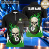 Maxcorners Gothic Flaming Skull 8 Ball Pool Multiple Options Personalized Name, Team Name 3D Shirt