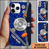 Maxcorners Metallic Pull Shotgun Blue Clay Target Personalized Name Trap Shooting Phone Case