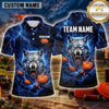 Maxcorners Wolf Lightning Fierce Predator Multiple Options Personalized Name, Team Name 3D Shirt