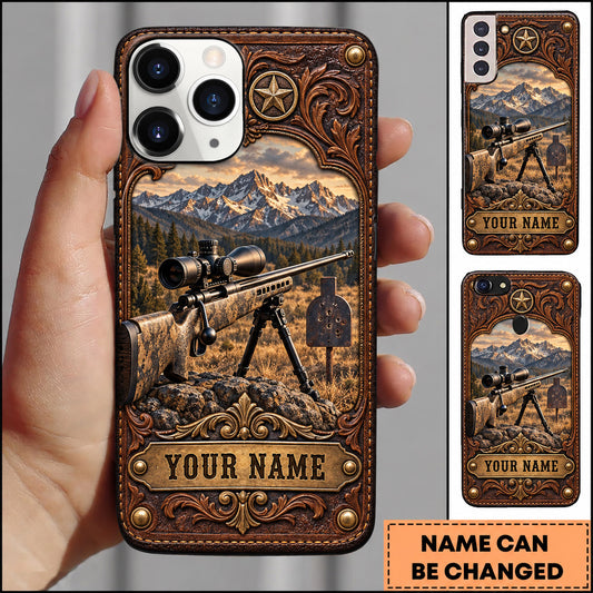 Maxcorners Long Range Shooting Vintage Mountain Marksman Personalized Name 3D Phone Case