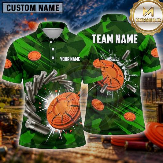 Maxcorners Trap Shooting Shirt Clay Shooting Flying Target Explosion Multiple Options Personalized Name, Team Name 3D Shirt
