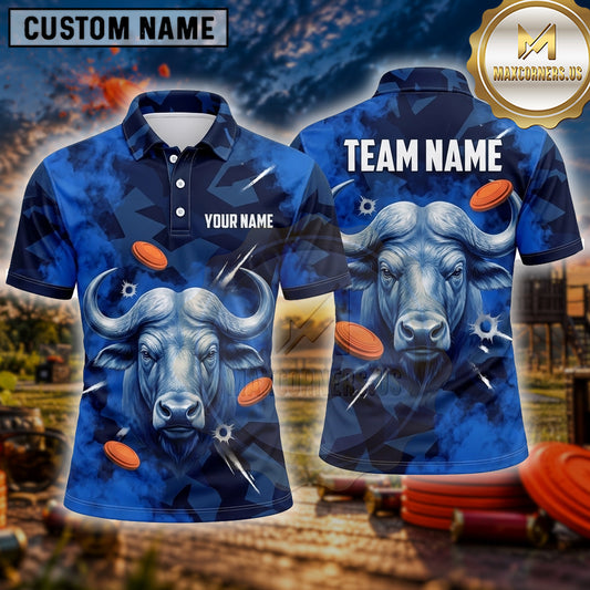 Maxcorners Trap Shooting Shirt Bull Powerful Charging Beast Multiple Options Personalized Name, Team Name 3D Shirt