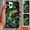 Maxcorners Fishing Dynamic Water Splash Abstract Pattern Multiple Options Personalized Name Phone Case (13 Fish Species)