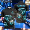 Maxcorners Royal Cobra Serpent Emblem Billiards Multiple Options Personalized Name, Team Name 3D Shirt