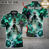 Maxcorners Bowling Shirt Grim Reaper Dark Fantasy Lightning Bowling Ball and Pins Multiple Options Personalized Name, Team Name 3D Shirt