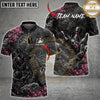 Maxcorners Bowling Samurai Dragon Floral Bowling Ball Graphic Multiple Options Personalized Name, Team Name 3D Shirt