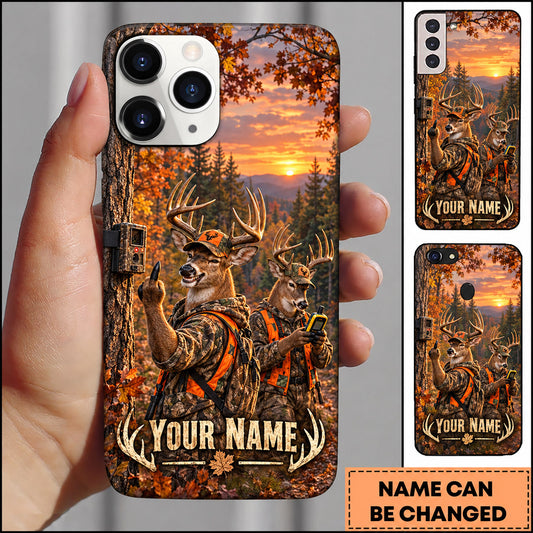 Maxcorners Deer Hunting Group Autumn Mountain Adventure Personalized Name 3D Phone Case