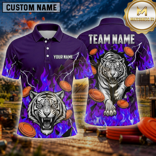 Maxcorners Trap Shooting Shirt Tiger Fierce Predator Portrait Multiple Options Personalized Name, Team Name 3D Shirt
