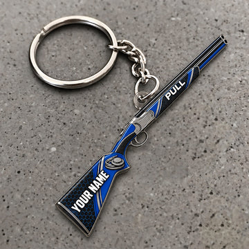 Maxcorners Shotgun Dynamic Stripe Shooting Design Custom Name Trap Shooting Custom Gift 2D Flat Acrylic Ornament, Keychain