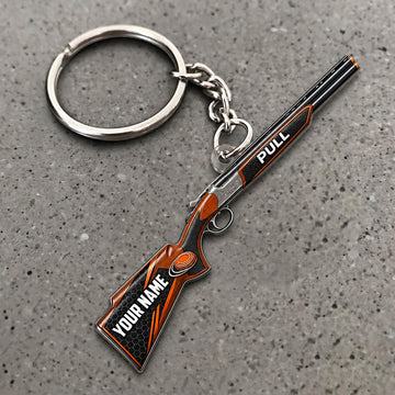 Maxcorners Shotgun Flame Accent Shooting Design Custom Name Trap Shooting Custom Gift 2D Flat Acrylic Ornament, Keychain