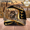 Maxcorners Dog Hunting And Duck Hunting Wildlife Silhouette Artwork Multiple Options Personalized Name 3D Cap