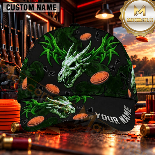 Maxcorners Blue Dragon Clay Targets Trap Shooting Personalized Name 3D Cap
