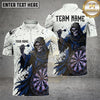 Maxcorners Darts Shirts Grim Reaper Dartboard Gothic Brush Artwork Multiple Options Personalized Name, Team Name 3D Shirt