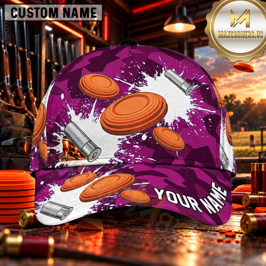 Maxcorners Exploding Clay Targets White Splash Trap Shooting Personalized Name 3D Cap
