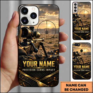 Maxcorners Long Range Shooting Precision Earns Impact Marksman Personalized Name 3D Phone Case