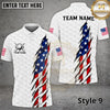 Maxcorners Golf American Flag Ripped Crack Pattern Multiple Options Personalized Name, Team Name 3D Shirt (9 Designs)