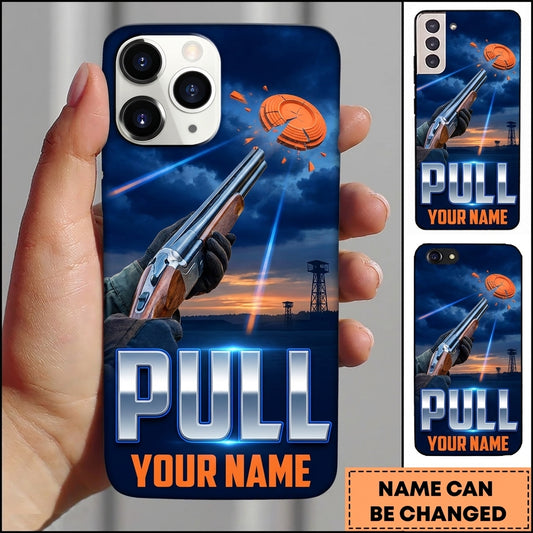 Maxcorners Sunset Clay Shotgun Pull Shooting Sports Personalized Name Trap Shooting Phone Case