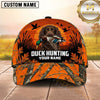 Maxcorners Blaze Orange Woodland Camo Duck Hunting With Dogs Multi Options Personalized Name 3D Cap