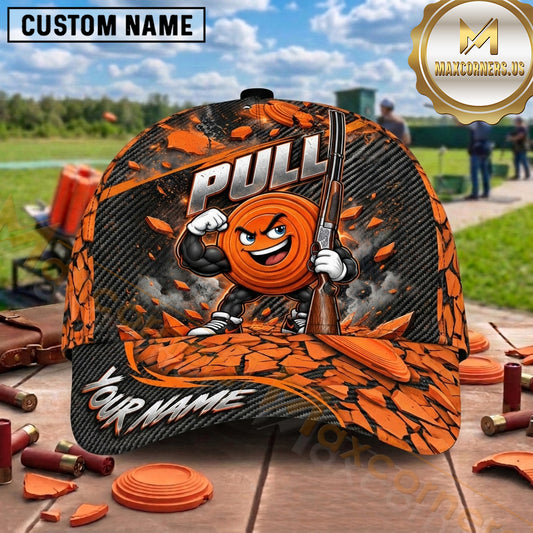 Maxcorners Trap Shooting Shotgun Dynamic Grunge Clay Targets Pull Graphic Multiple Options Personalized Name 3D Cap