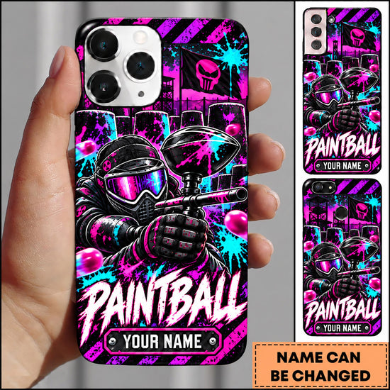 Maxcorners Paintball Neon Graffiti Warrior Personalized Name 3D Phone Case