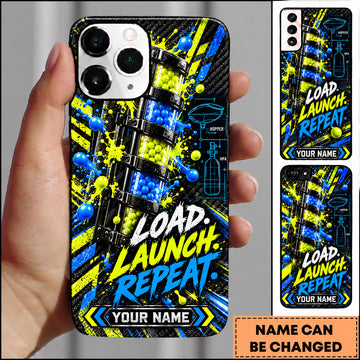 Maxcorners Paintball Load Launch Repeat Action Personalized Name 3D Phone Case
