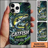 Maxcorners Fishing Hexagon Water Splash Artwork Multiple Options Personalized Name Phone Case (13 Fish Species)