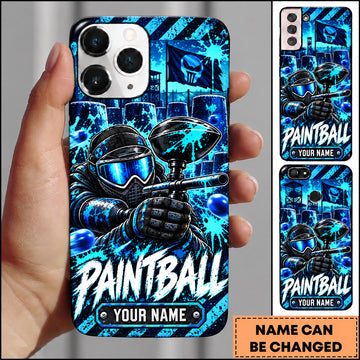 Maxcorners Paintball Futuristic Masked Player Personalized Name 3D Phone Case