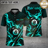 Maxcorners Billiards 8 Ball Flame Honeycomb Cue Graphic Multiple Options Personalized Name, Team Name 3D Shirt