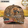 Maxcorners Patriotic Flag Duck Target Marsh Camo Dog Hunting Multicolor Options Personalized Name 3D Cap