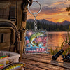 Maxcorners Patriotic Fireworks Fishing Artwork Personalized Name 2D Acrylic Keychain Ornament (8 Fish Species)
