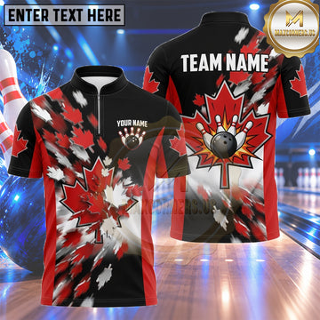 Maxcorners UK Bowling Shirt Angular Geometric Flag Design Multiple Options Personalized Name, Team Name 3D Shirt