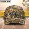 Maxcorners Golden Wetland Grass Flying Ducks Duck Hunting With Dogs Multi Options Personalized Name 3D Cap